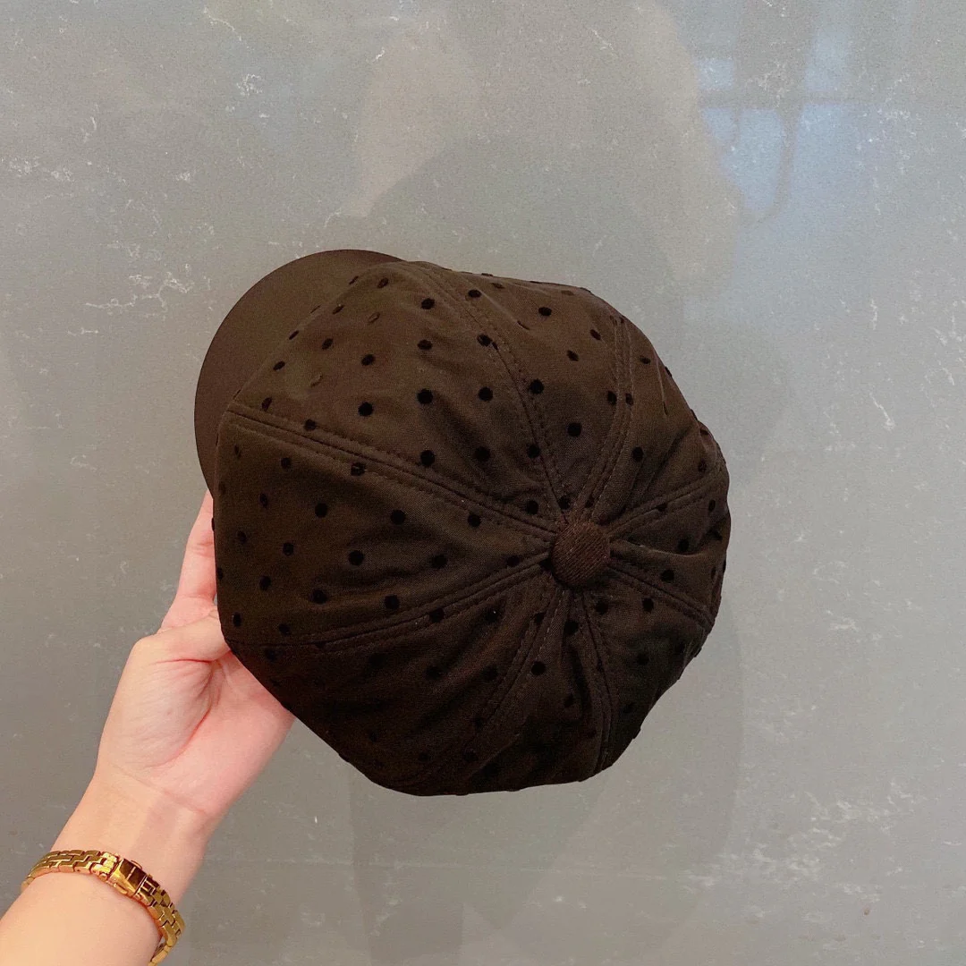 Берет Celine в горошек - черный