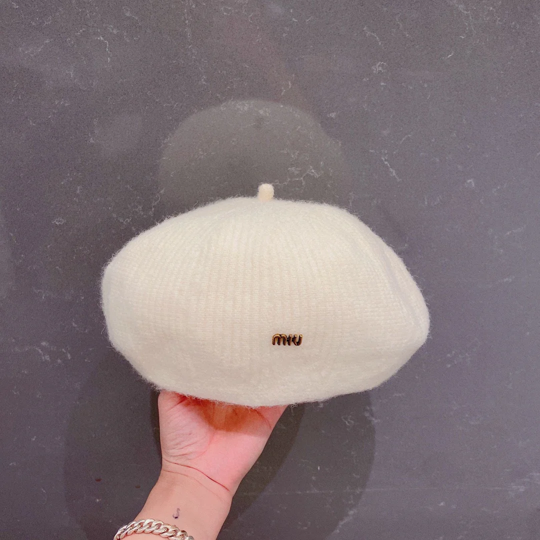 Miu Miu - Шерстяной берет - Белый