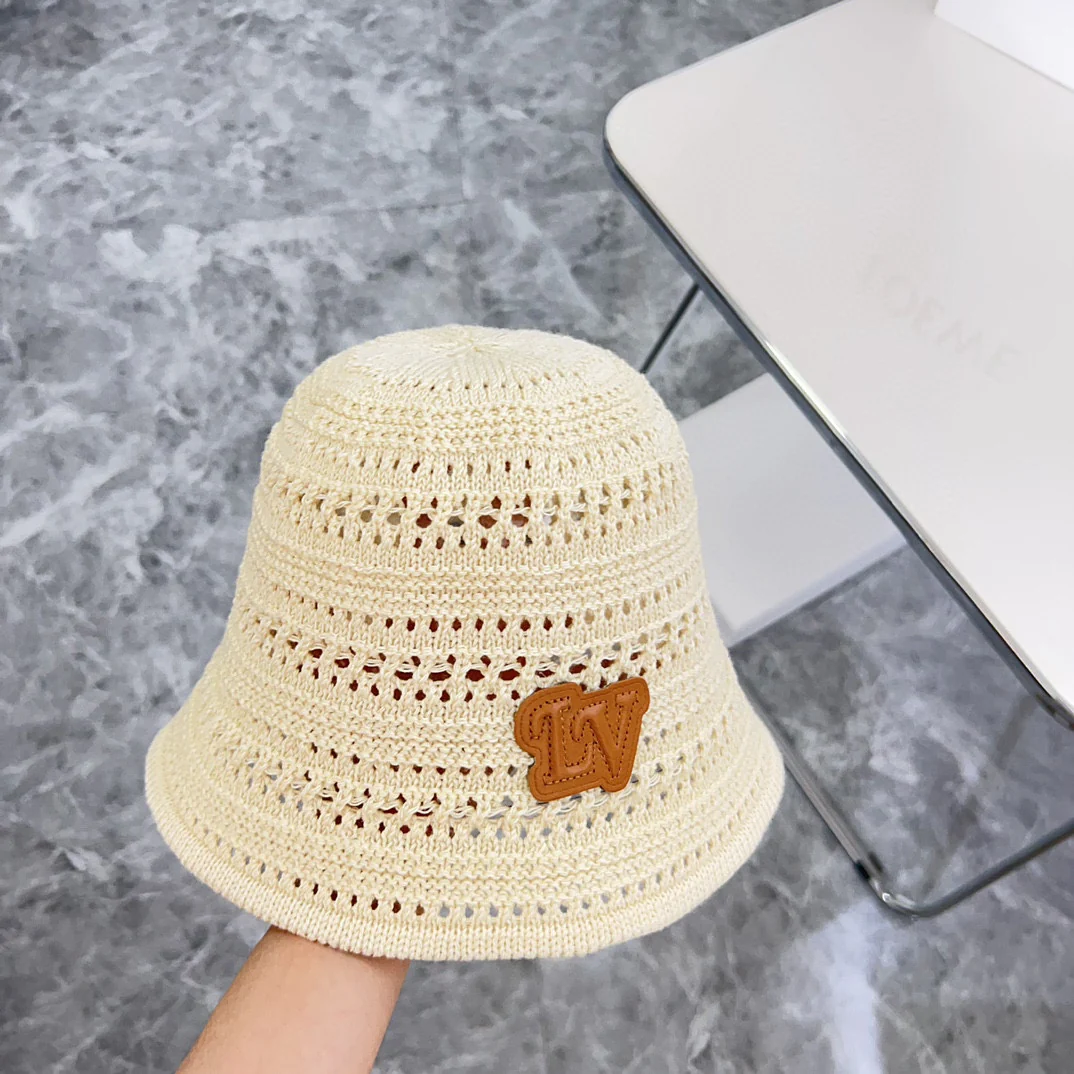 Новинка LV 2024 года - Панама с ажурным плетением - Бежевая