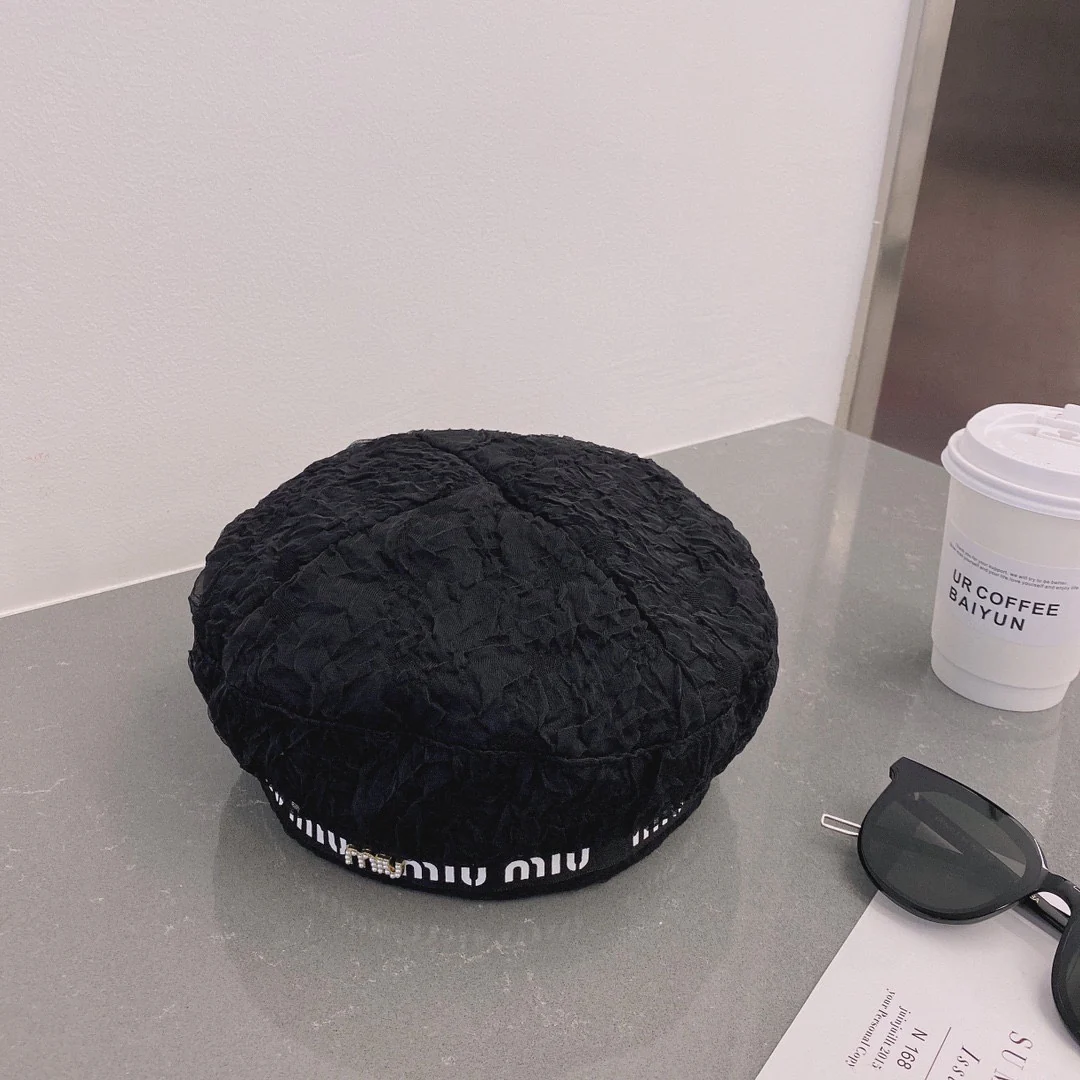 Сетчатый берет Miu Miu - черный