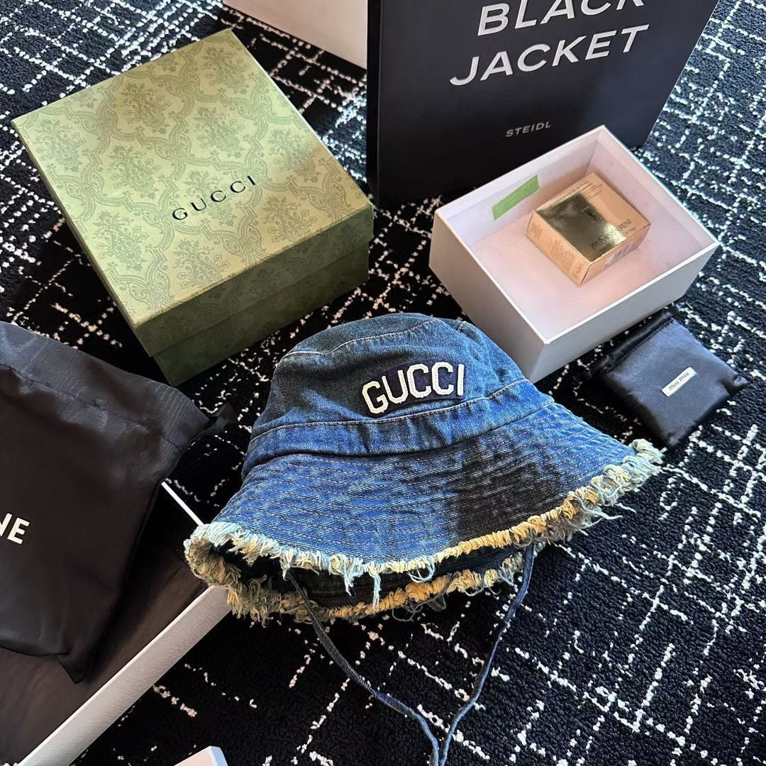 Gucci - Новая джинсовая панама на шнуровке для начала осени
