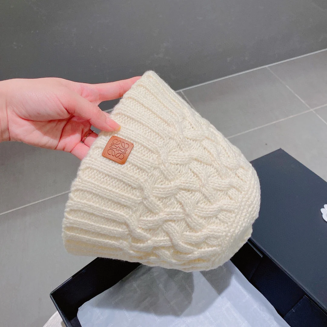 Lolway - Вязаная рыбацкая шапка - Белая - 1