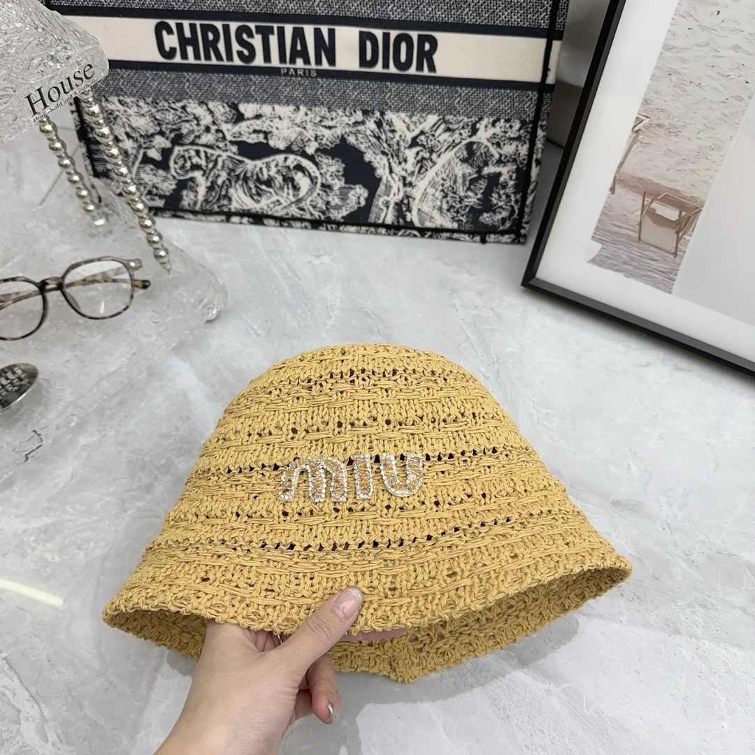 Miu Miu - Ажурная плетеная шляпа от солнца