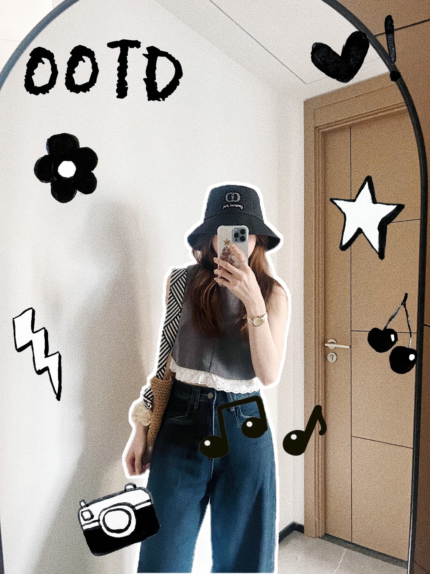 Dior - Простая панама с бабочкой - Черная