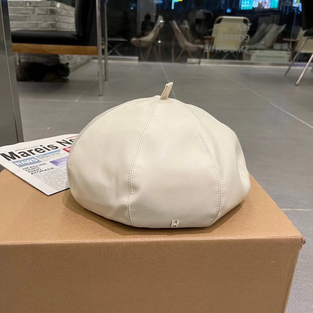 Hermes - Премиальная кожаная шляпа художника - Белая