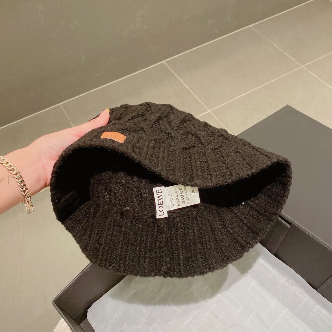 Lolway - Вязаная рыбацкая шапка - Черная - 1