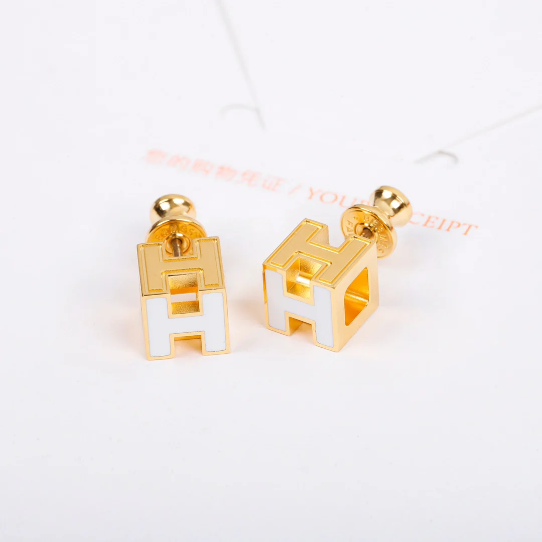 Серьги Hermes - Золотые - 002