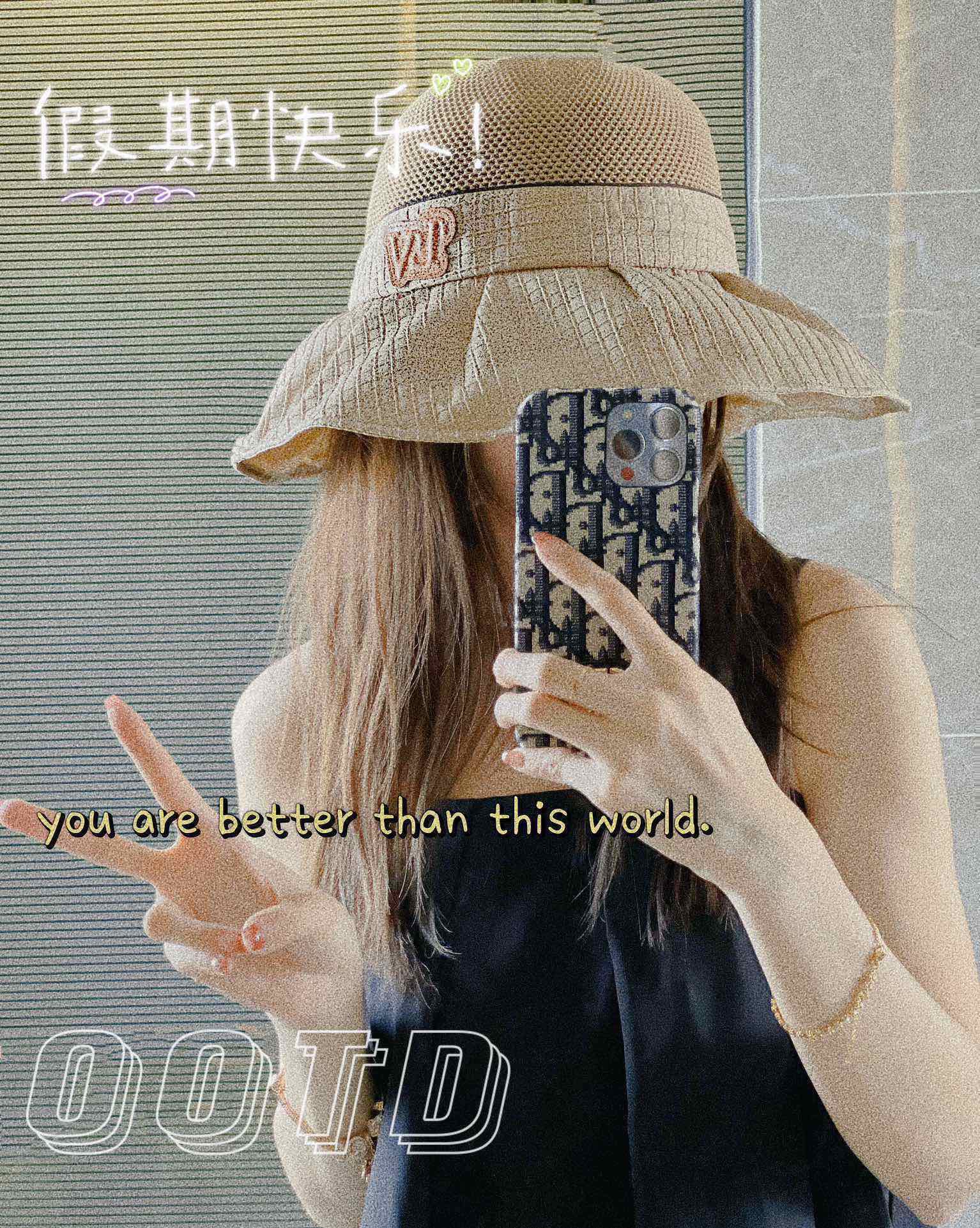 LV - Широкополая рыбацкая шляпа - Абрикосовый цвет