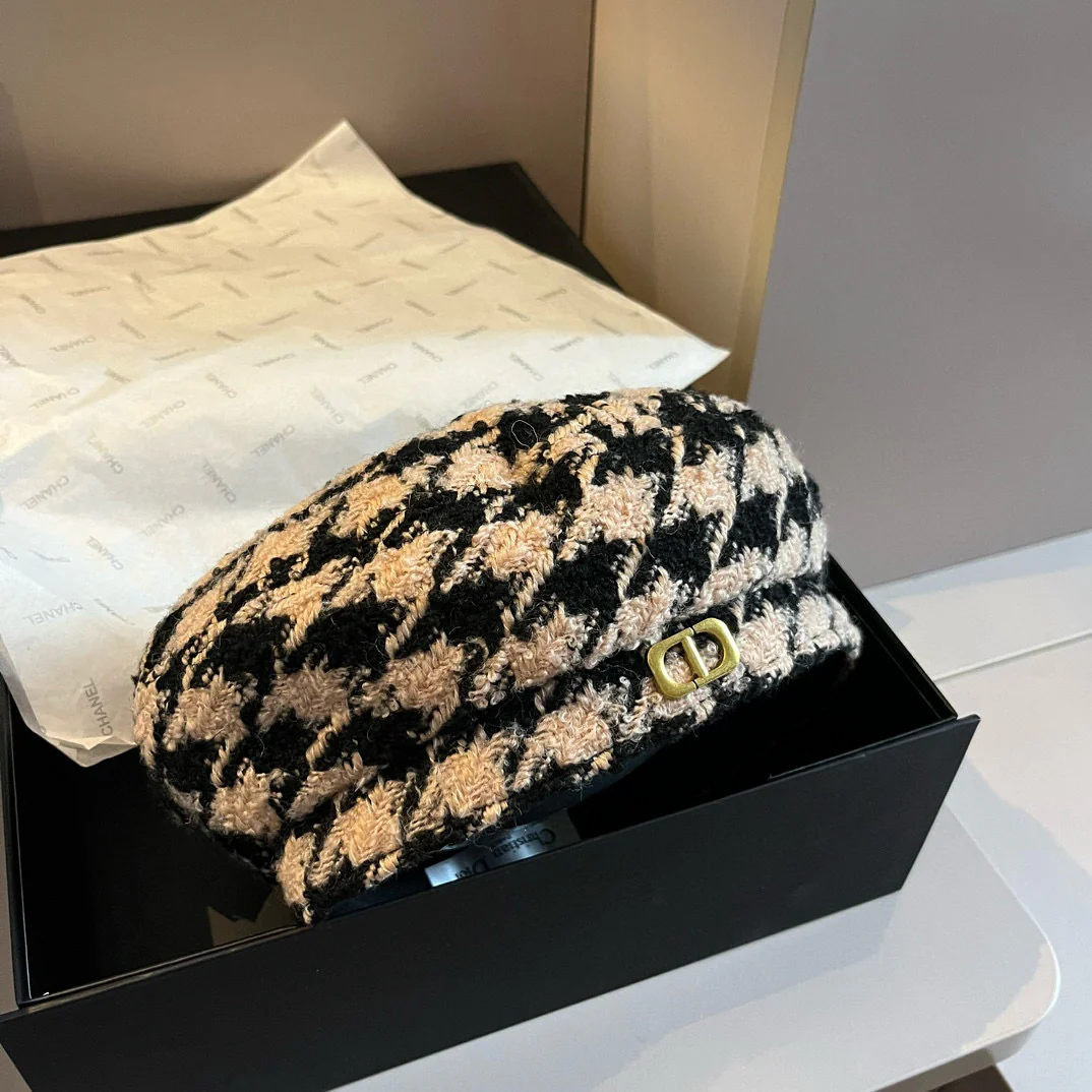 Берет Dior в клетку ?гусиная лапка?