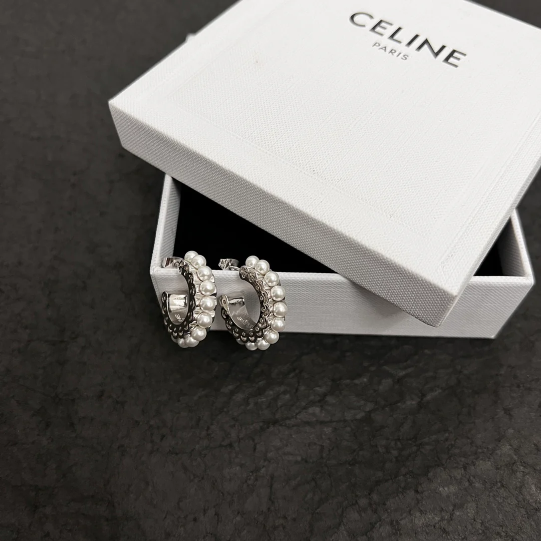 Серьги Celine - серебряные - 1 шт.