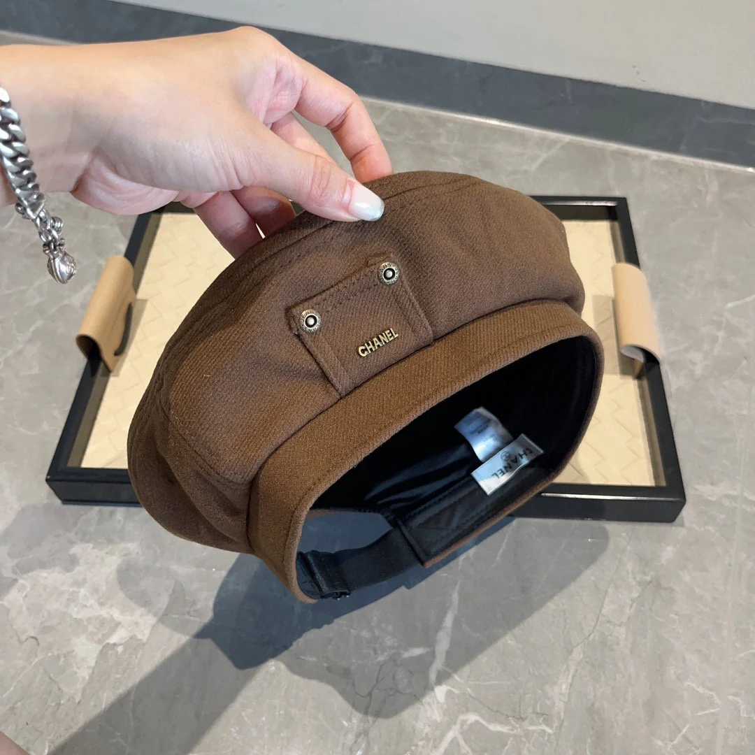 Chanel - Осенне-зимний модный берет - Кофейно-коричневый