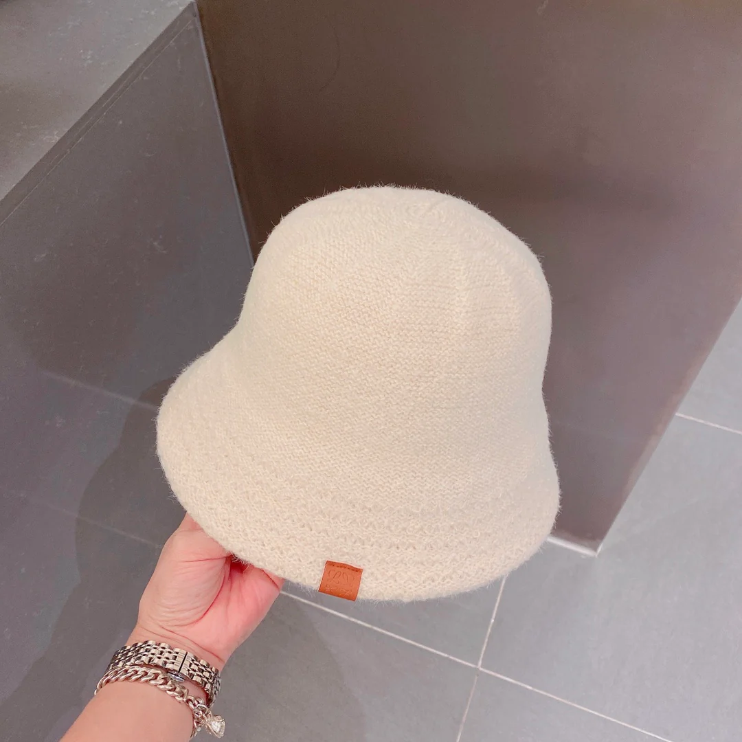 Lolway - Вязаная рыбацкая шапка - Белая