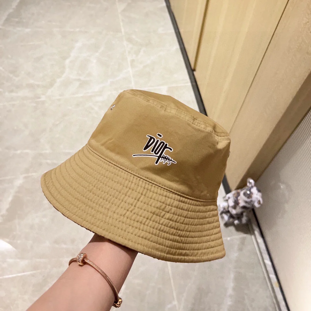 Двусторонняя панама Dior 2023 - цвет хаки