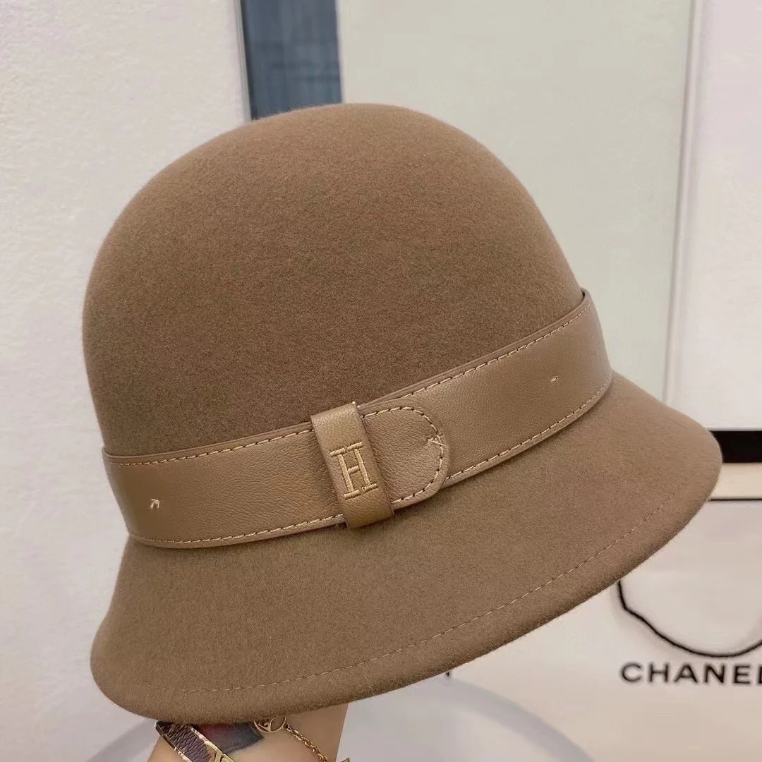 Шерстяная панама с вышивкой Hermes-h