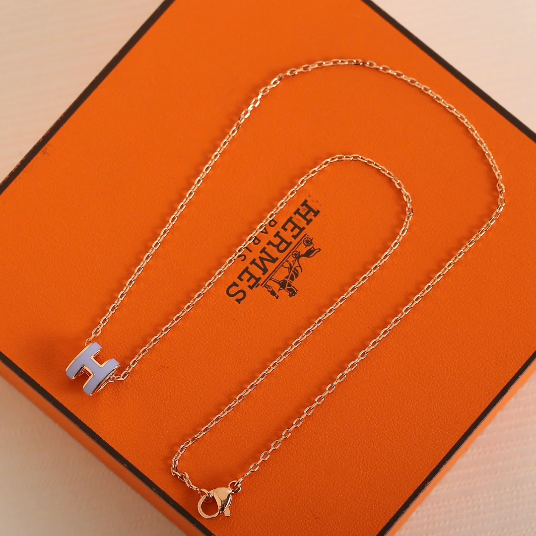 Hermes - Новое эмалированное колье H-образной формы 006