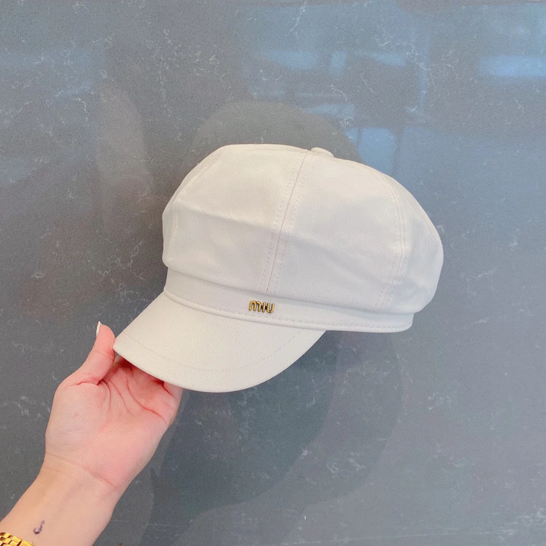 Miu Miu - восьмиугольная шляпа - белая