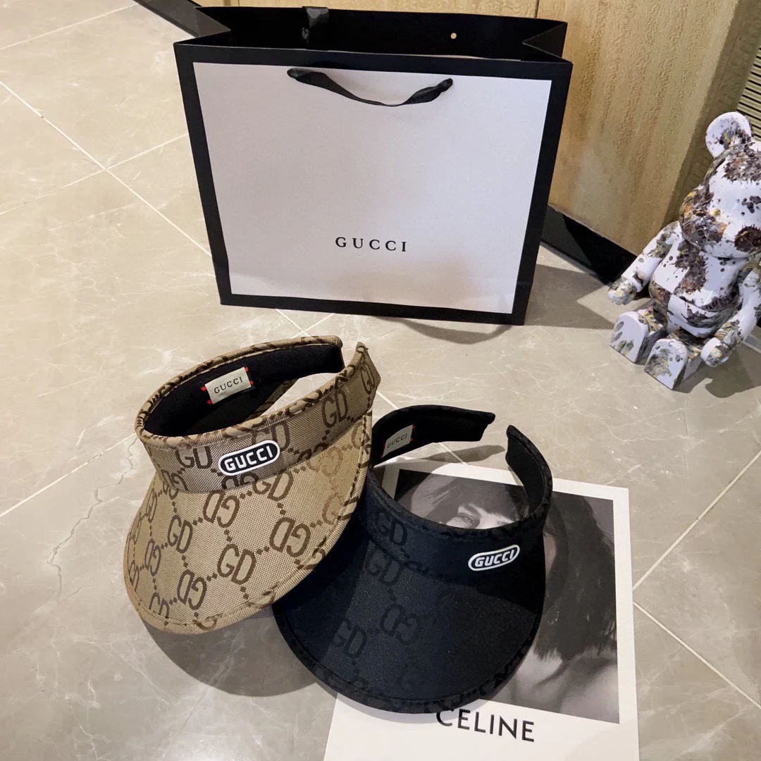 Новинки коллекции Gucci весна/лето 2023 - Козырек - Солнцезащитная шляпа - Черная