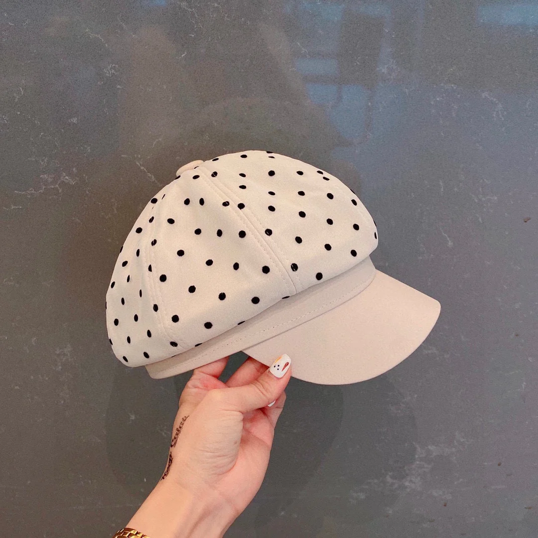 Celine - Берет в горошек - Белый