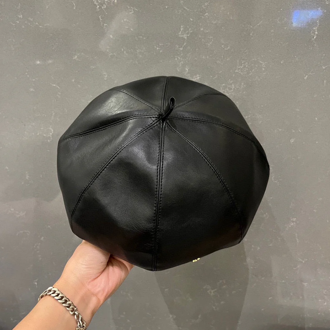 Hermes - Премиальная кожаная шляпа художника - Черная