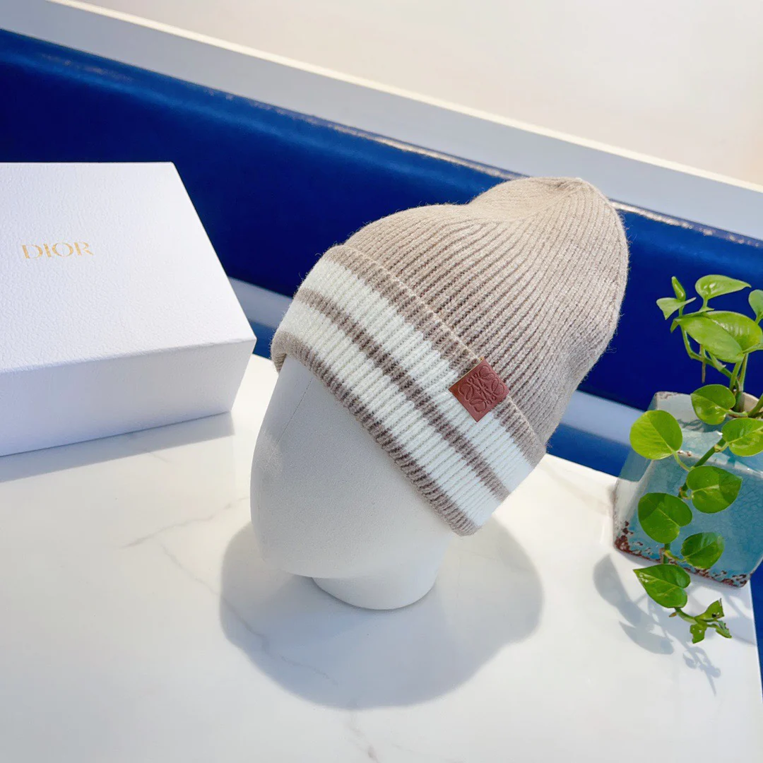 Lolwei - Шерстяная шапка - В стиле Бай Цзинтин - Унисекс - Абрикосовый цвет