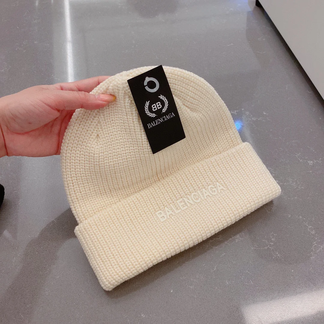 Balenciaga - Вязаная шапка-бини - Унисекс - Белая