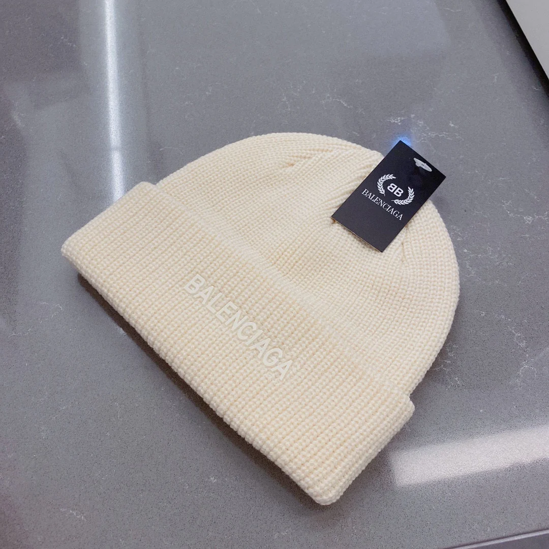 Balenciaga - Вязаная шапка-бини - Унисекс - Белая