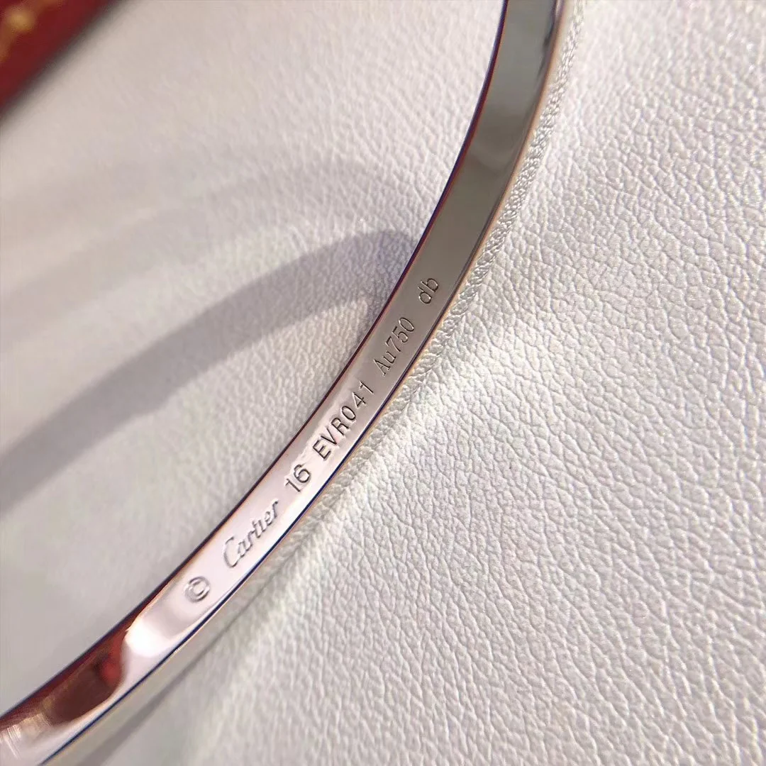 Тонкий браслет Cartier Love - розовое золото/белое золото - без бриллиантов