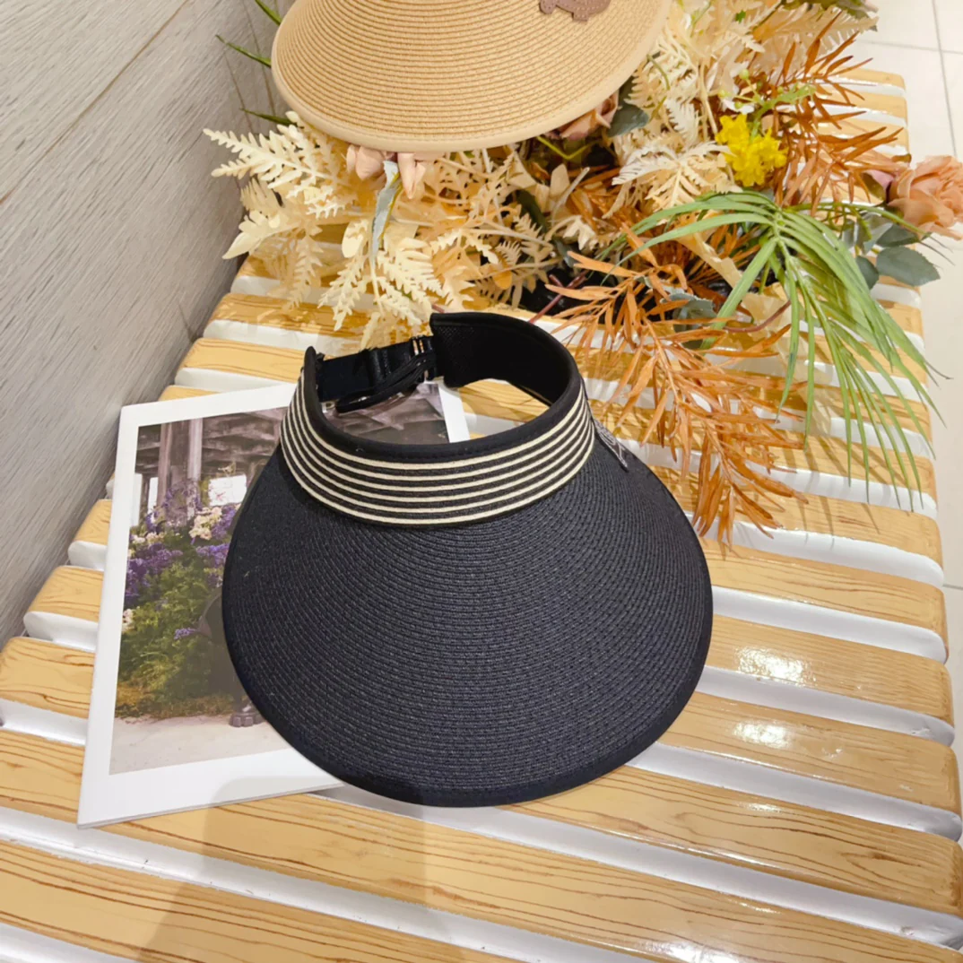 Burberry - Новая плетеная солнцезащитная шляпа - Черная