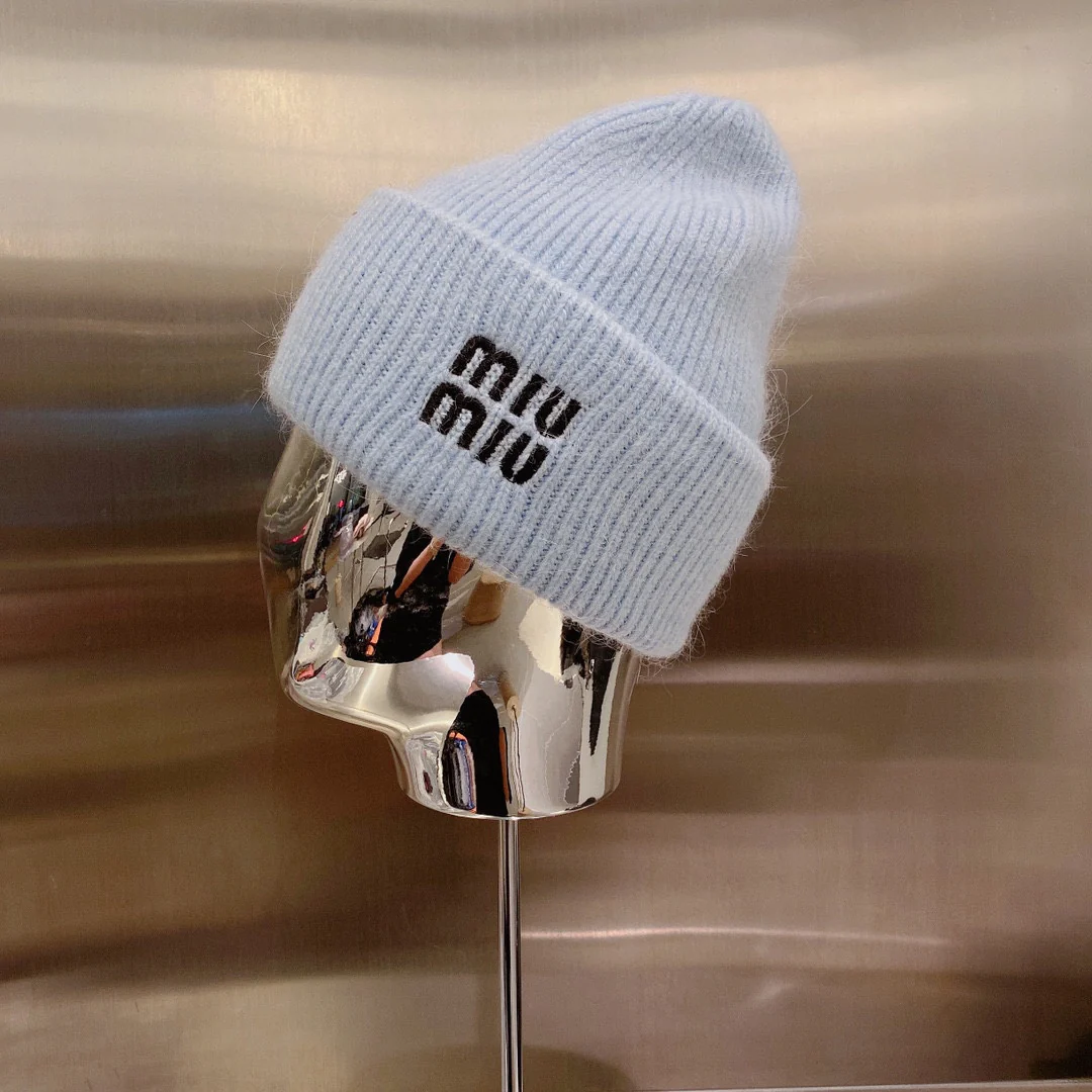 Miu Miu - Шапка из кроличьего меха - Синяя