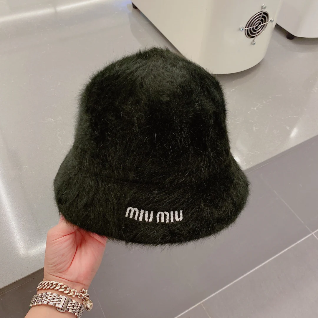 Miu Miu - Рыбацкая шляпа из кроличьего меха - Черная