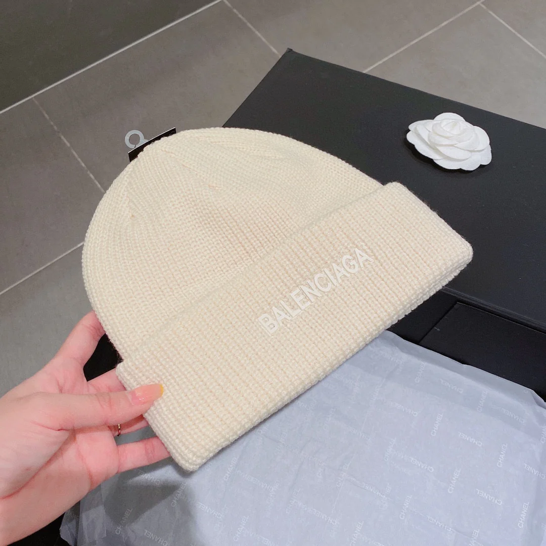 Balenciaga - Вязаная шапка-бини - Унисекс - Белая