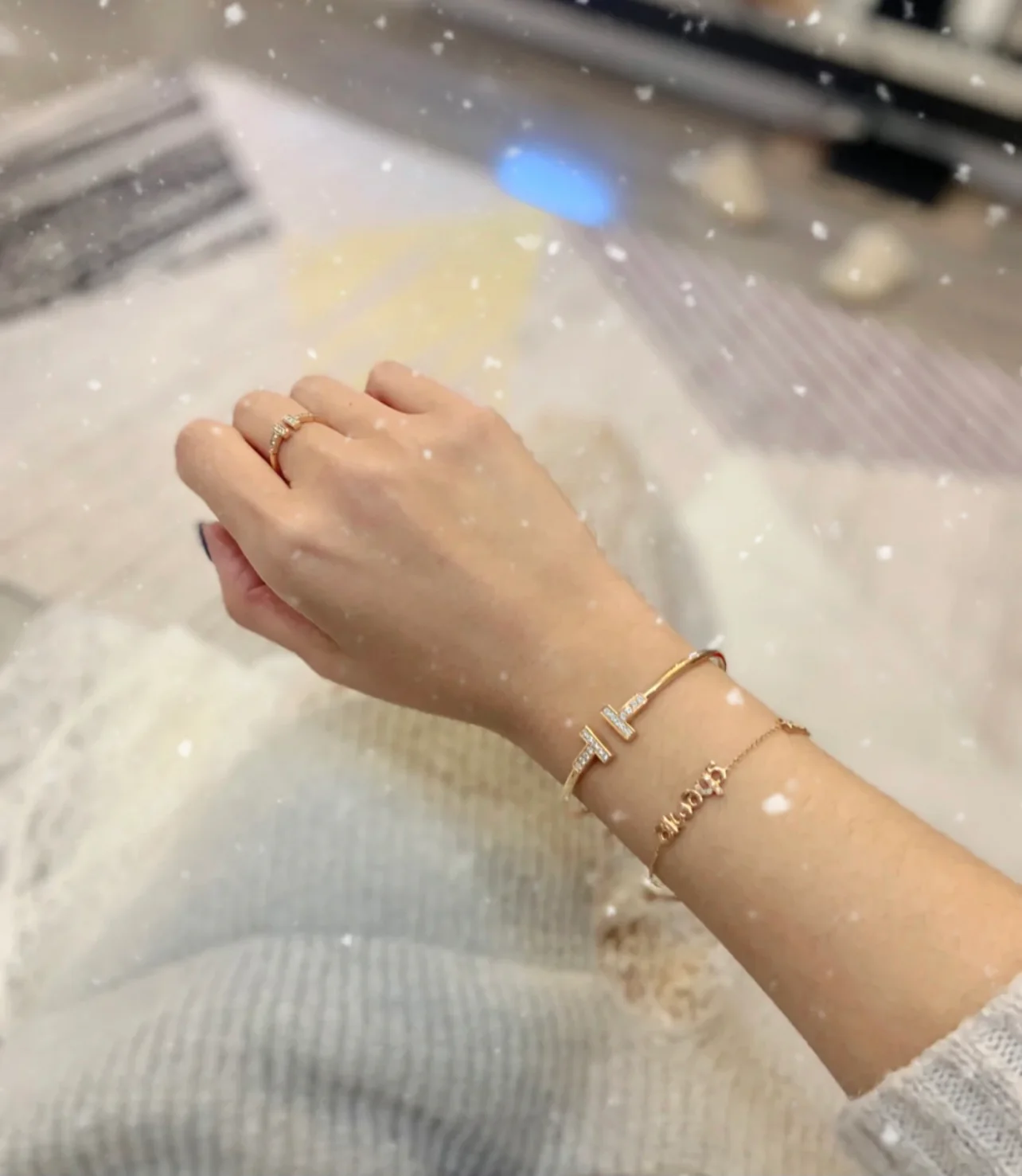 Браслет Tiffany 025 с двойной буквой Т и бриллиантами