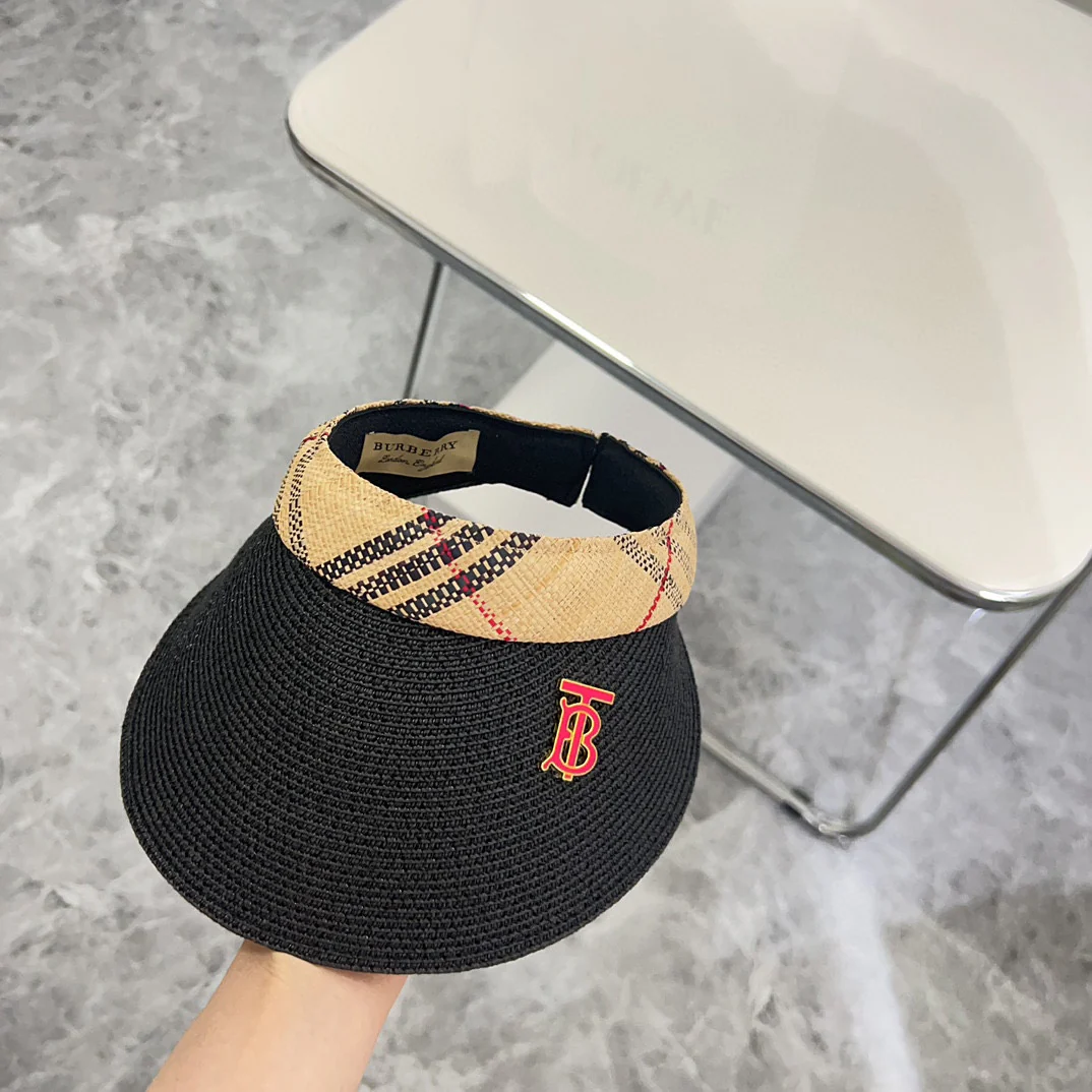 Новинка лета 2024 от Burberry - Классическая клетчатая солнцезащитная шляпа - Черная