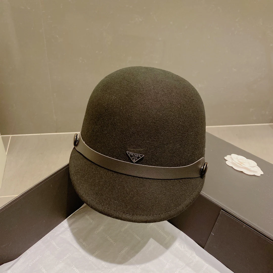 Prada - Шерстяная шляпа для верховой езды - Черная