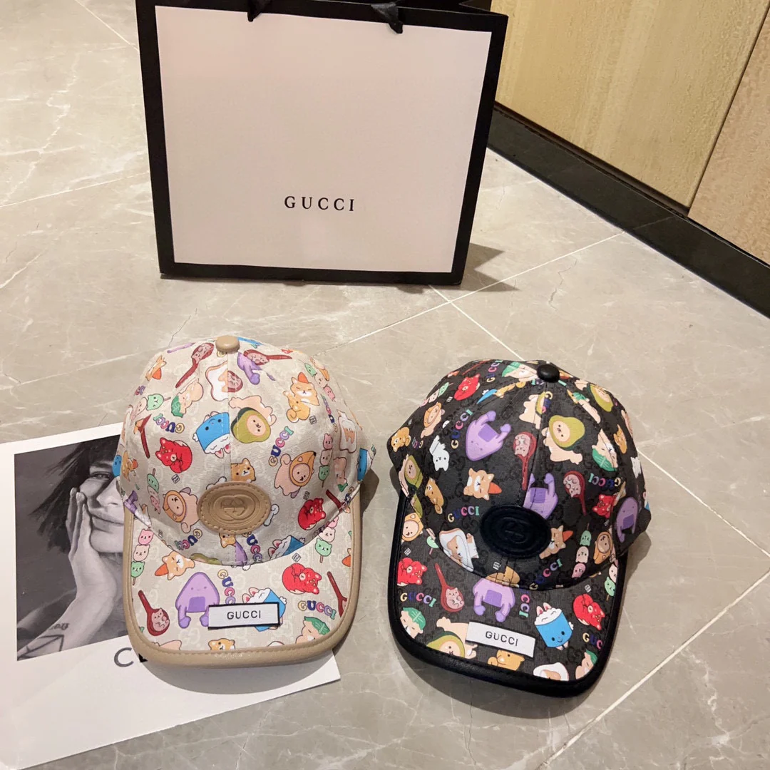 Новая простая бейсболка Gucci 2023 года с кожаной отделкой, черная.