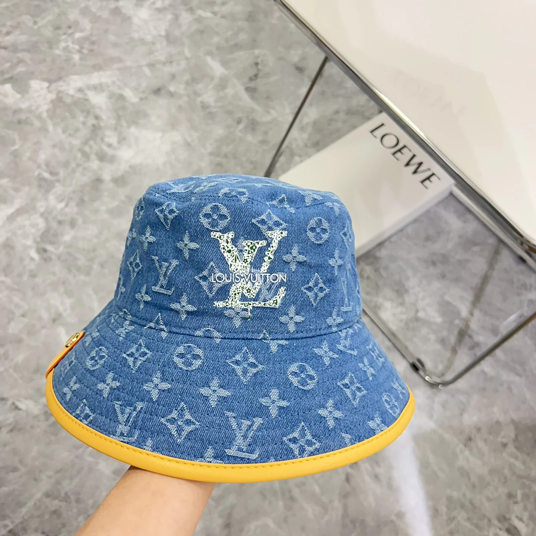 Новая джинсовая панама LV 2024 с кожаной отделкой