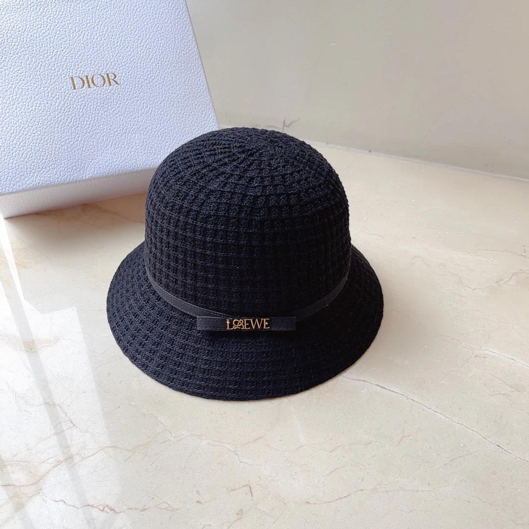 Lolway - Вязаная рыбацкая шапка с перекрещенными нитями - Черная