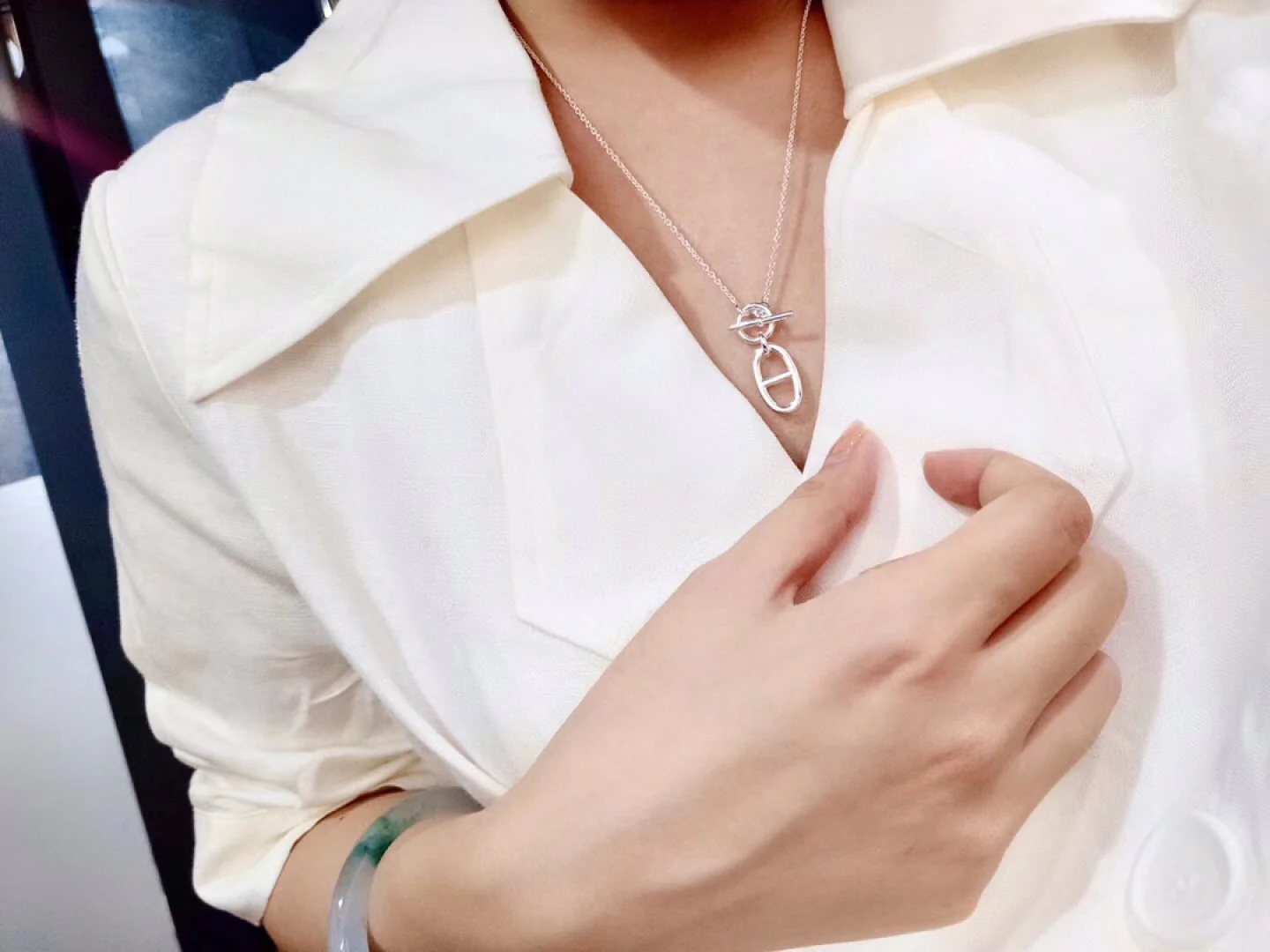 Колье Hermes - Свиной нос из стерлингового серебра 2506023