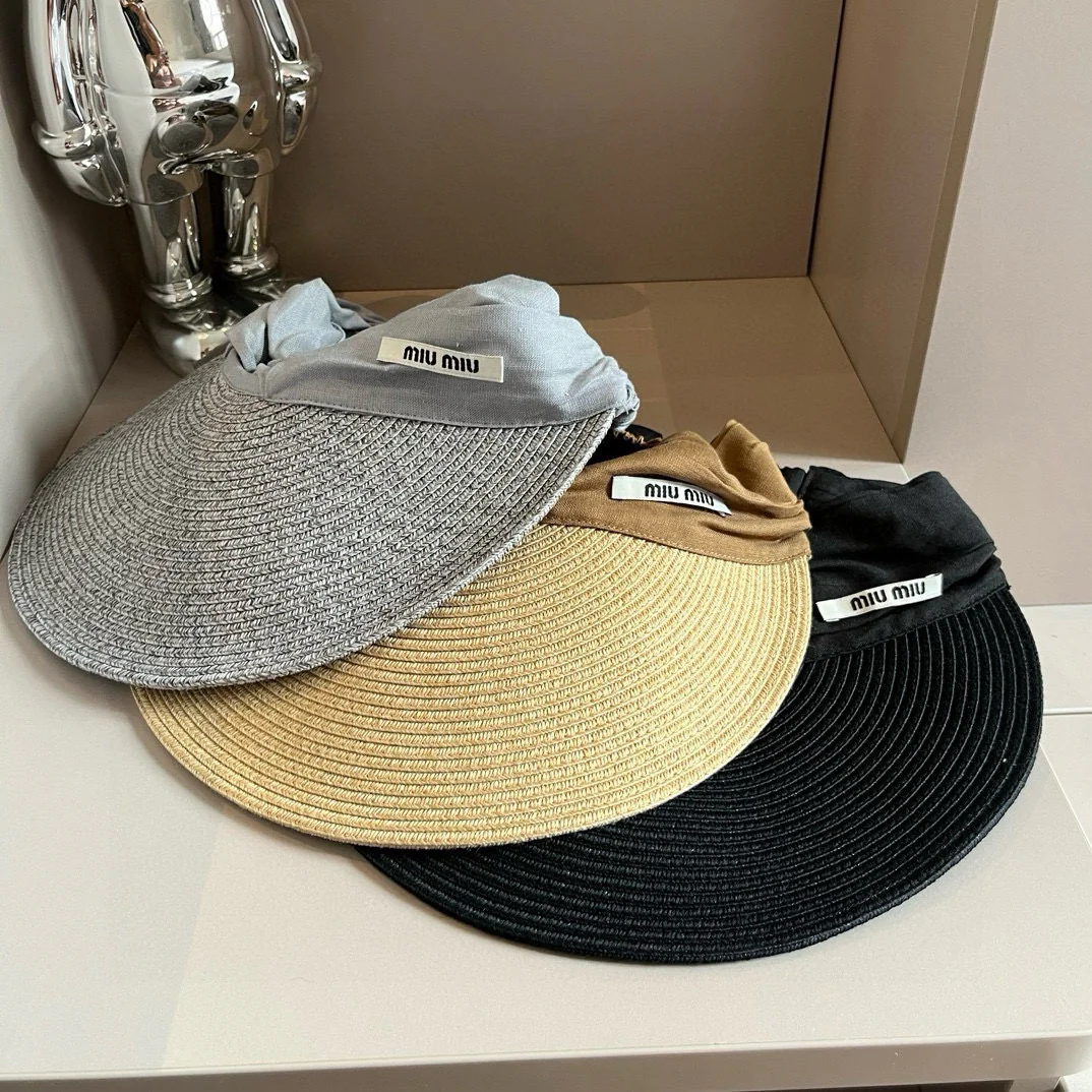 Miu Miu - Солнцезащитная шляпа в стиле пэчворк - Коричневая