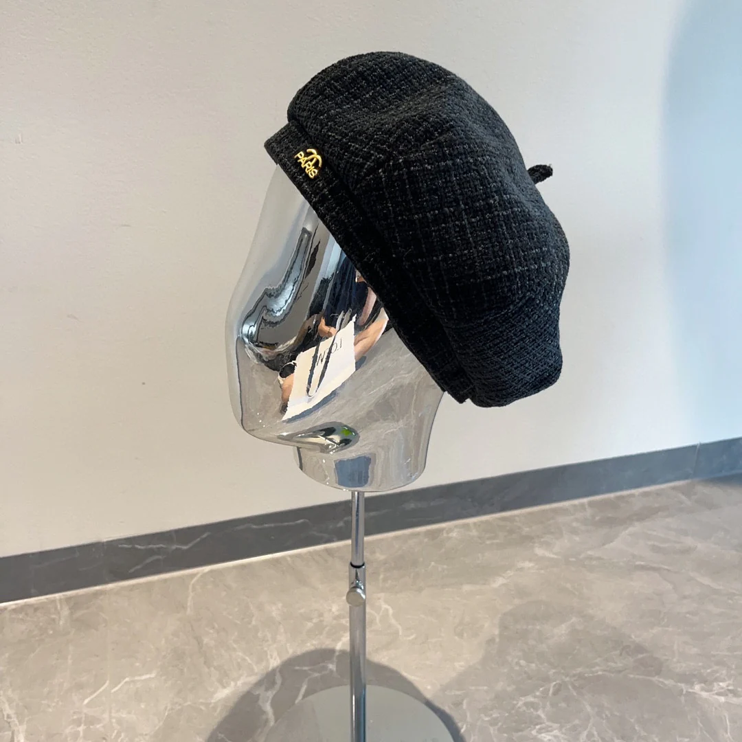 Плетеный берет Chanel - черный