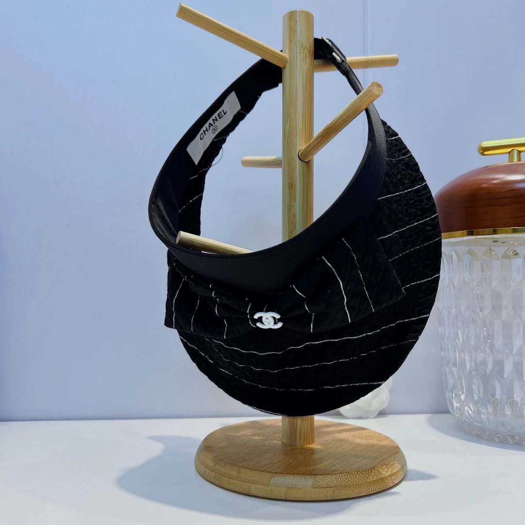 Солнцезащитная шляпа Chanel - Открытый жилет - Черный - 3