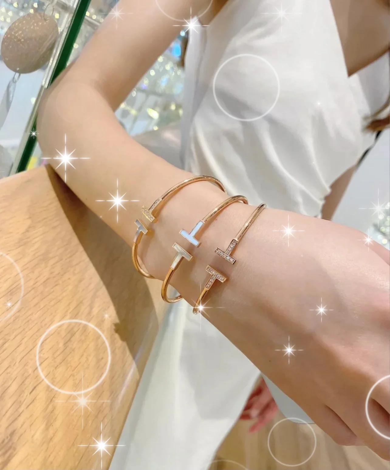 Браслет Tiffany 025 с двойной буквой Т и бриллиантами