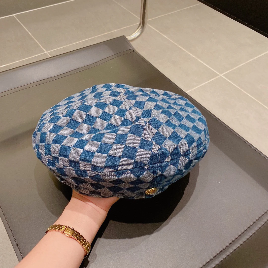 LV - Клетчатый берет - Синий