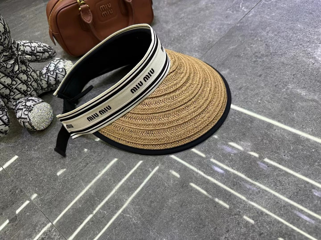 Miu Miu - Ажурная солнцезащитная шляпа - Коричневая