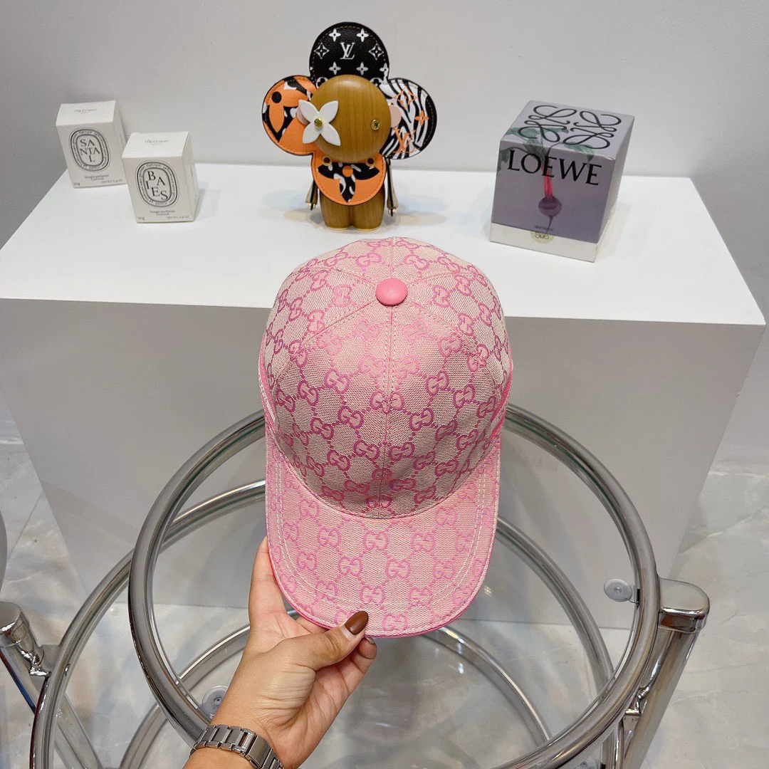 Gucci - Новая бейсболка с вышитой двойной буквой G - Розовая