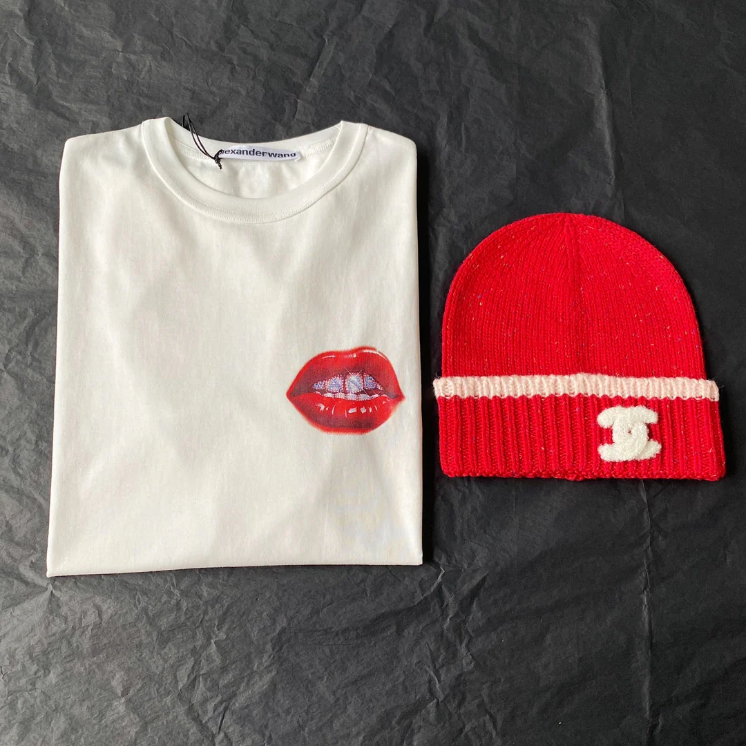 Chanel - Модная шерстяная вязаная шапка - Красная