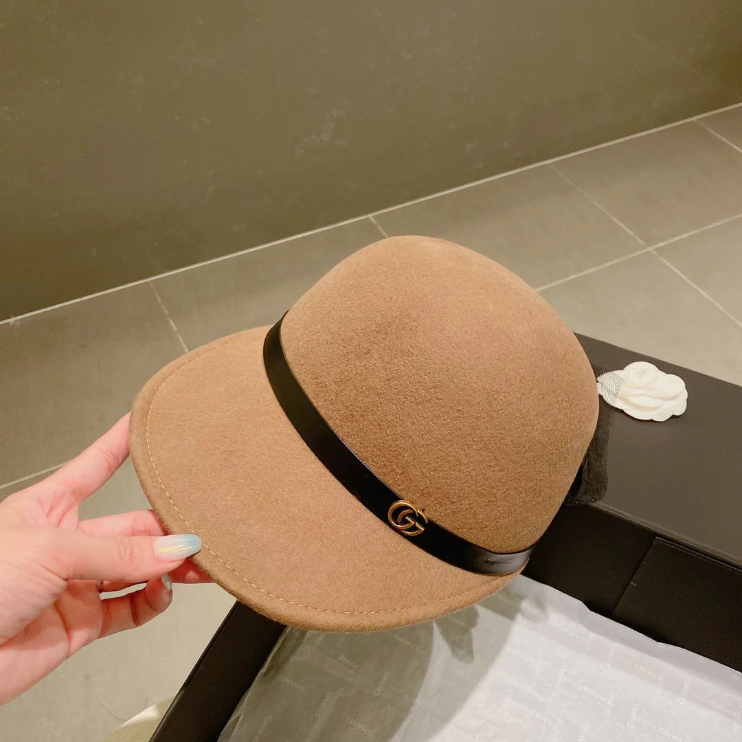 Шерстяная бейсболка Gucci — коричневая