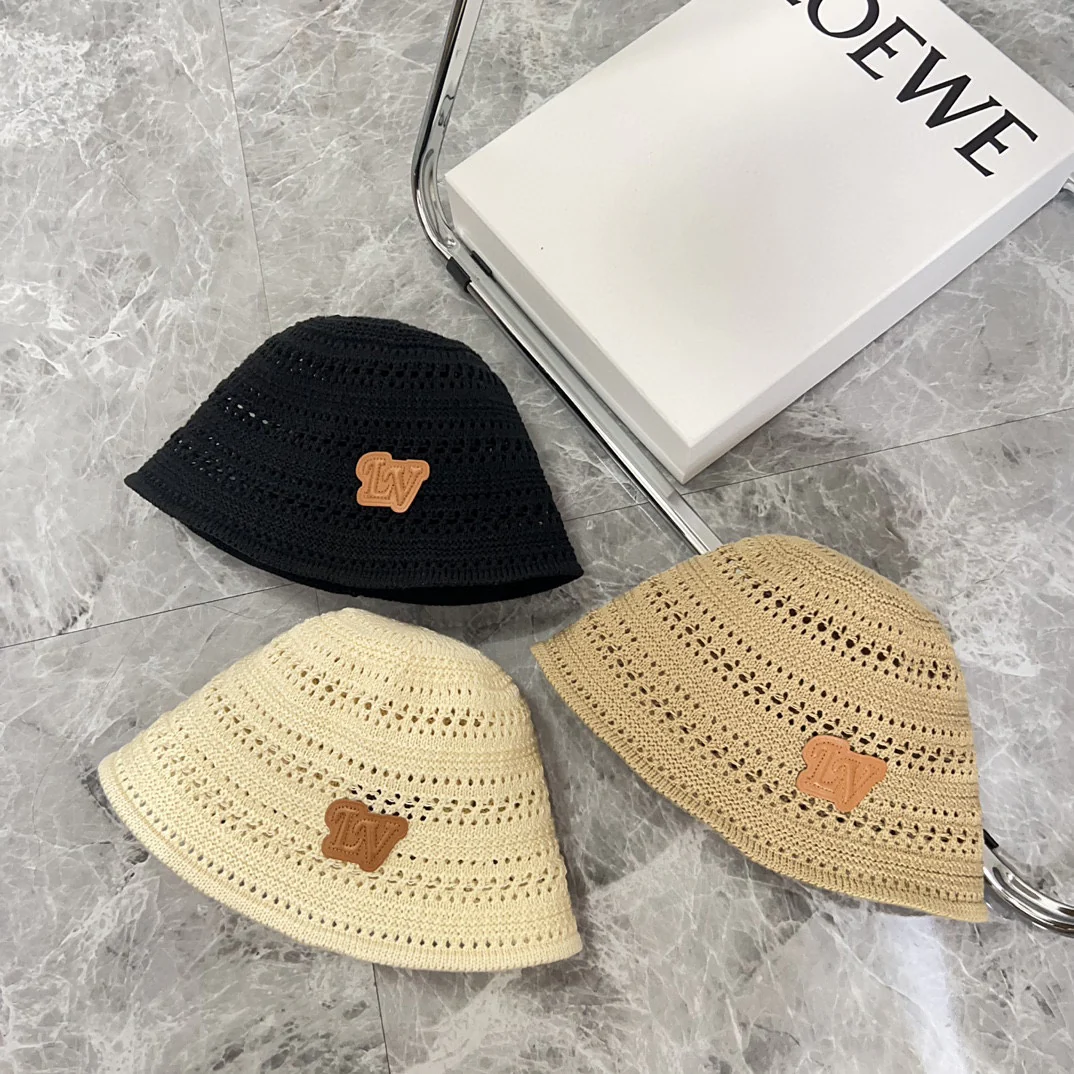 Новинка LV 2024 года - Панама с ажурным плетением - Бежевая