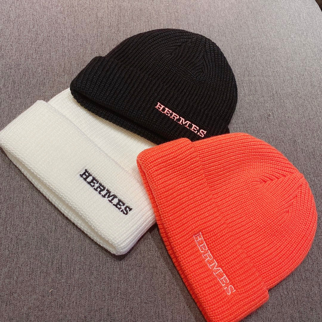 Hermes - Вязаная шапка-бини - Унисекс - Черная