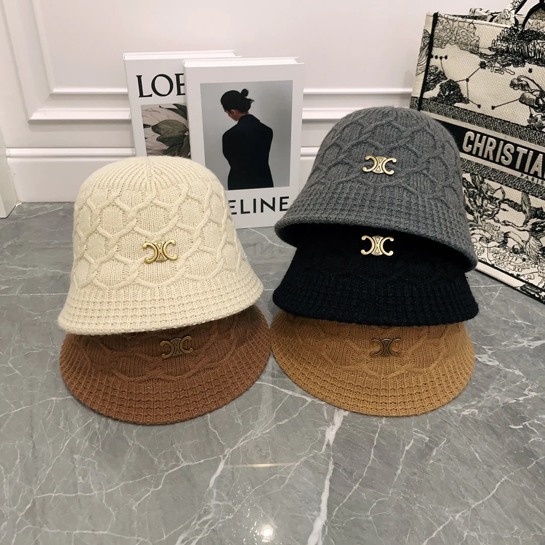 Шерстяная клетчатая панама Celine